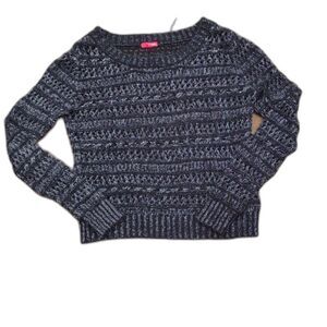 BONGO Black and Metallic Silver Open Knit Sweater Size Large